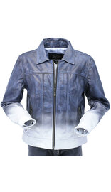 Jamin Leather® Ombre Blue/White Jean Jacket CC Pocket  #LA3822GUW