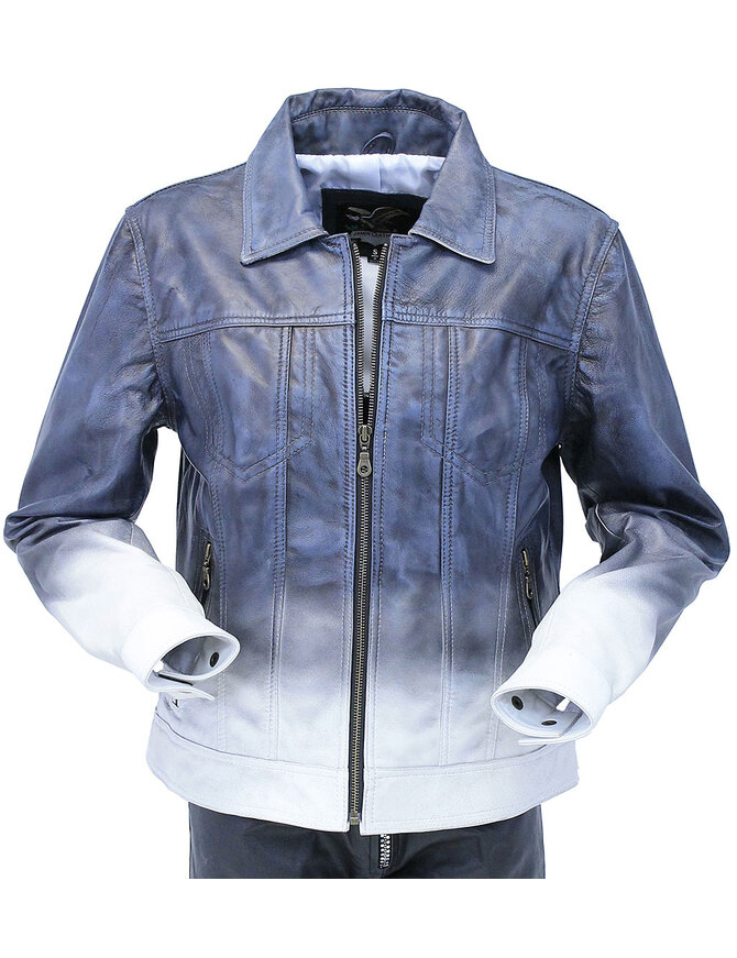 Jamin Leather® Ombre Blue/White Jean Jacket CC Pocket  #LA3822GUW