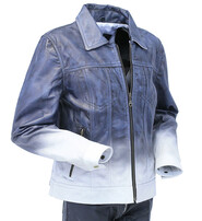 Jamin Leather® Ombre Blue/White Jean Jacket CC Pocket  #LA3822GUW