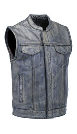 Unik Vintage Brown Men's Club Vest with Concealed Pockets #VMA66552GN