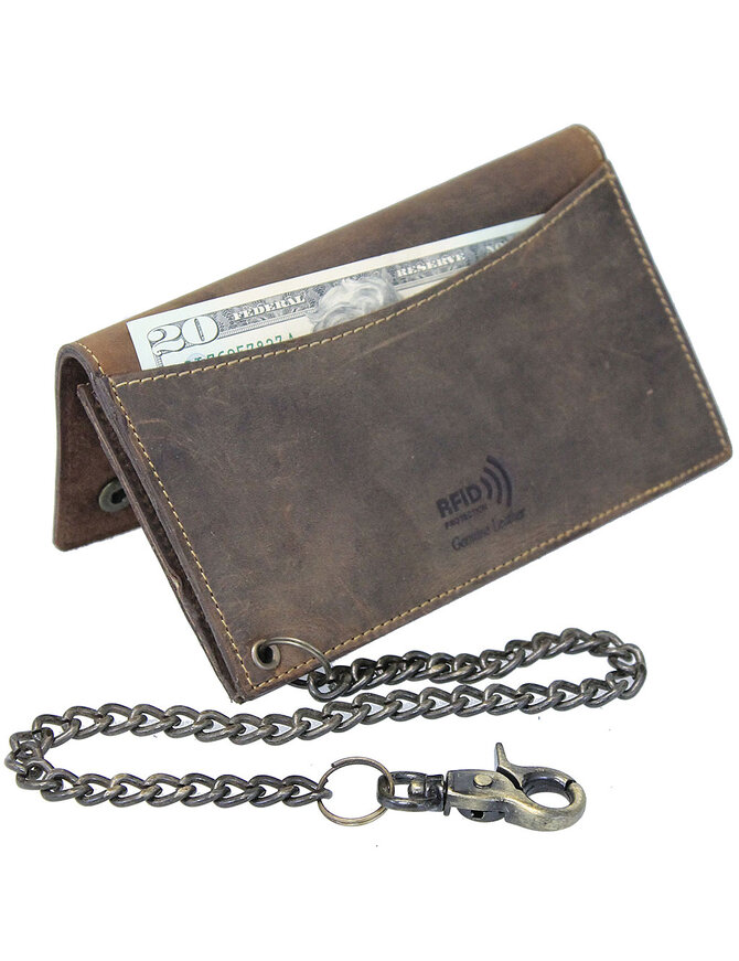 RFID Large Trucker Wallet with Chain and Claw Clip #WC51356NID