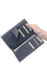 RFID Charcoal Black Oil Tanned Premium Leather Clutch Wallet #WL16340KID