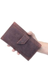 RFID Dark Red Oil Tanned Premium Leather Clutch Wallet #WL16340RID