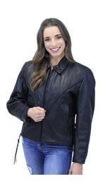 Jamin Leather® Genuine Leather Motorcycle Jacket for Women #L472ZL (XS-3X)