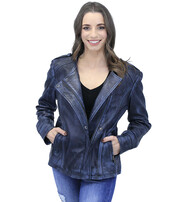 Jamin Leather® Women's Blue Beauty Leather Jacket CC Pocket #LA60624GU