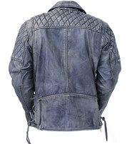 Jamin Leather® Quilted Taupe/Black Distressed Leather MC Jacket CC Pockets #MA2023QGK