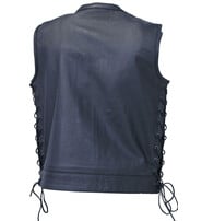 Men's Side Lace Buffalo Leather Club Vest w/1 Piece Back #VM685BSF