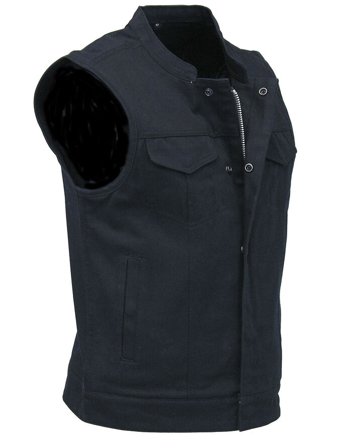 First MFG Men's Heavy Denim Black Club Vest w/Easy Access #VMC629GZK