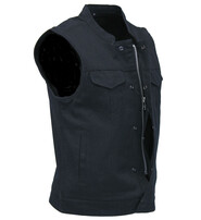 First MFG Men's Heavy Denim Black Club Vest w/Easy Access #VMC629GZK