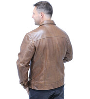 Jamin Leather® 1950's Brown Distressed Leather Jacket w/CC Pockets #MA1957GN