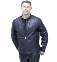 Unik Men's Vented Café Racer Motorcycle Jacket w/Concealed Pocket #M6638VZGK