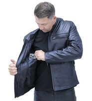 Unik Men's Vented Café Racer Motorcycle Jacket w/Concealed Pocket #M6638VZGK