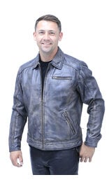 Jamin Leather® 1950's Distressed Black Leather Jacket w/CC Pockets #MA1958GK