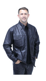 Snap Up Leather Shirt #MS1559K (UP TO 7X)