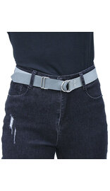 Jamin Leather® Soft Gray Leather Double D-Ring Belt #BT126SDDG