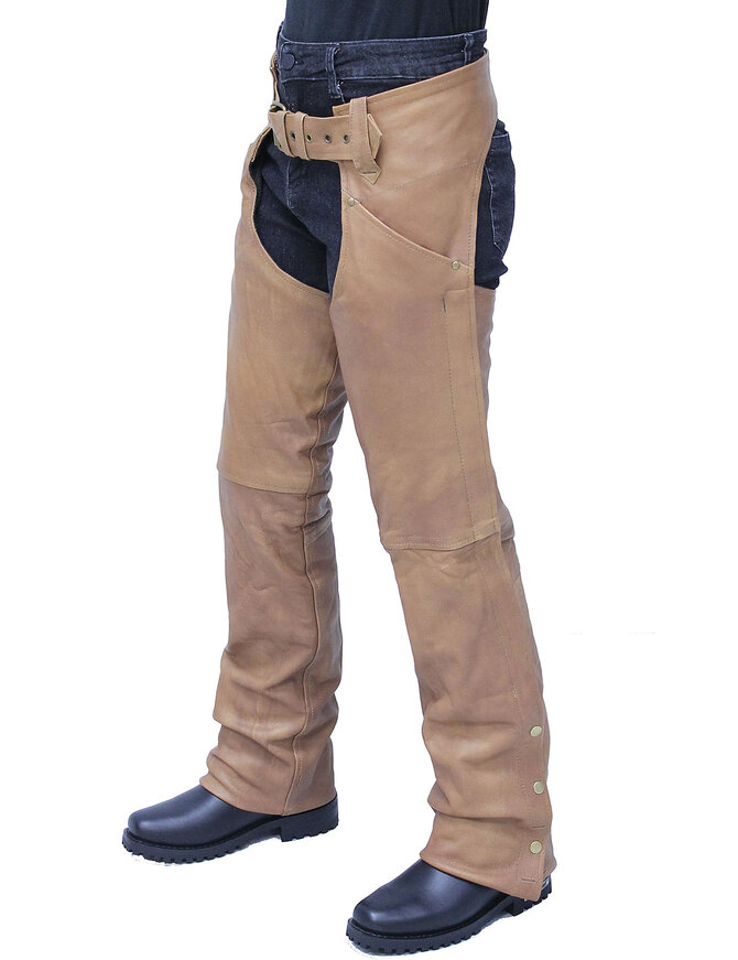 Jamin Leather® Arizona Brown Leather Pocket Chaps in Lambskin  #CA71741PN