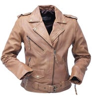 Arizona Brown Leather Motorcycle Jacket #LA68321N