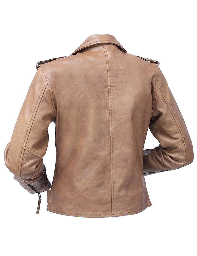 Arizona Brown Leather Motorcycle Jacket #LA68321N
