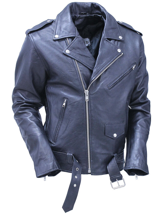 Men's Lightweight Soft Lambskin Leather MC Jacket #M100LAMBK