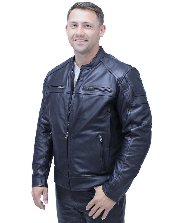 Unik Ultra Premium Cowhide Leather Vented Café Racer Jacket #M69440GVZK