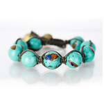 Mina Danielle Macrame Turquoise with Gold Stardust