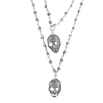 Mina Danielle Diamond Skull Necklace on Long Pyrate Chain