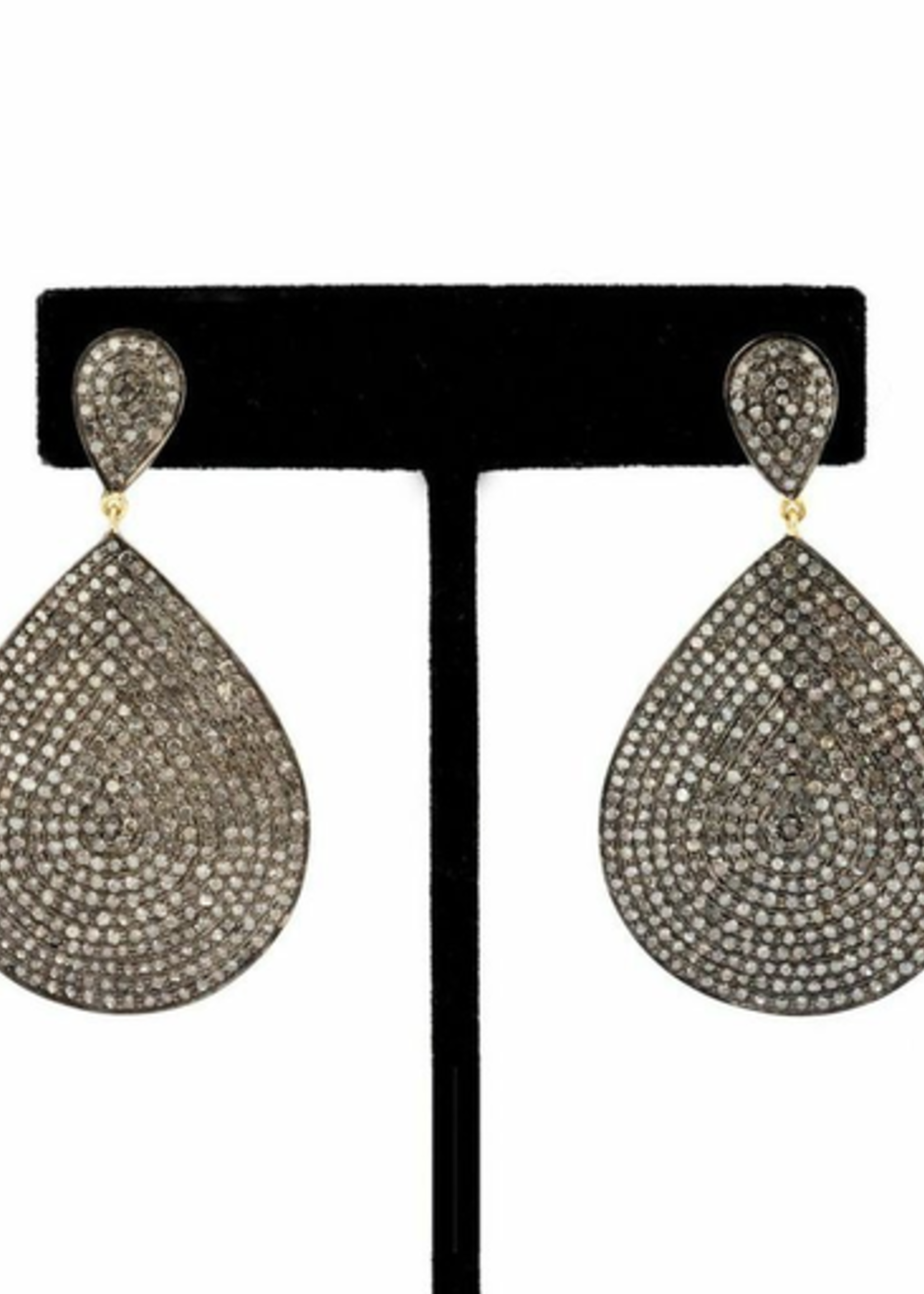 Mina Danielle Pave Diamond Teardrop Earrings