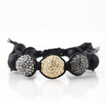 Mina Danielle Macramé Black Onyx with Multi Color Crystal Spheres