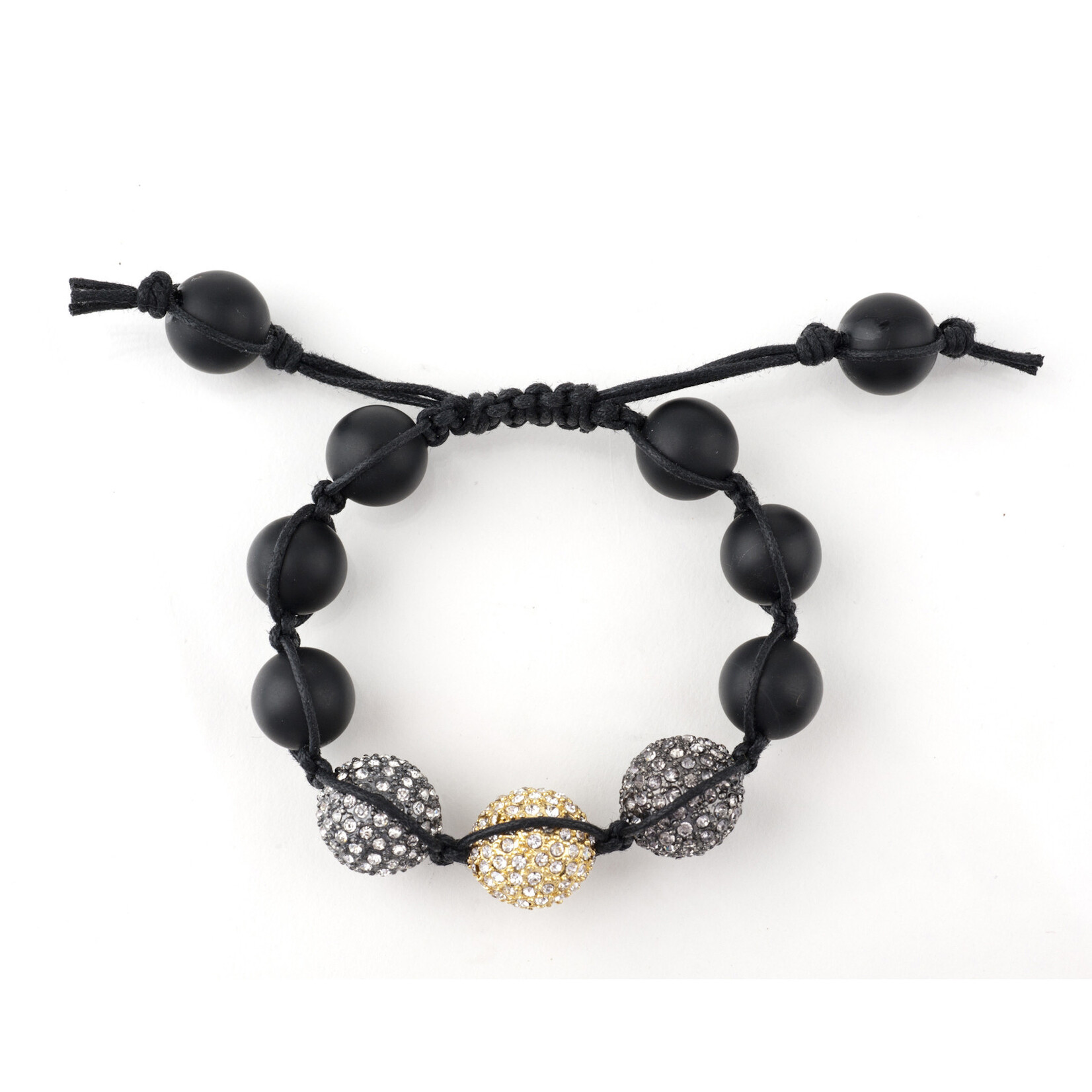 Mina Danielle Macrame Black Onyx with Macrame Crystal Spheres