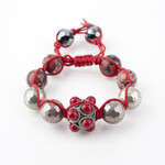 Mina Danielle MacrameRed Coral & Silver Tibetan Bracelet