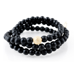 Mina Danielle Black Onyx Wrap with Gold Stardust Bead