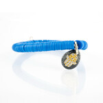 Mina Danielle Blue African Vinyl Discs with Hamsa Charm
