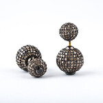 Mina Danielle Double Pave Diamond Ball Earrings