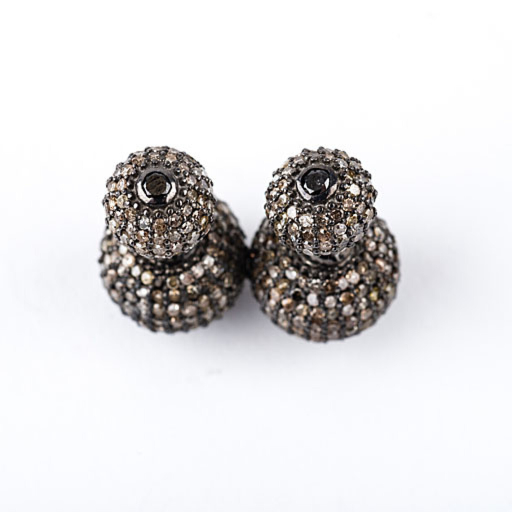 Mina Danielle Double Pave Diamond Ball Earrings