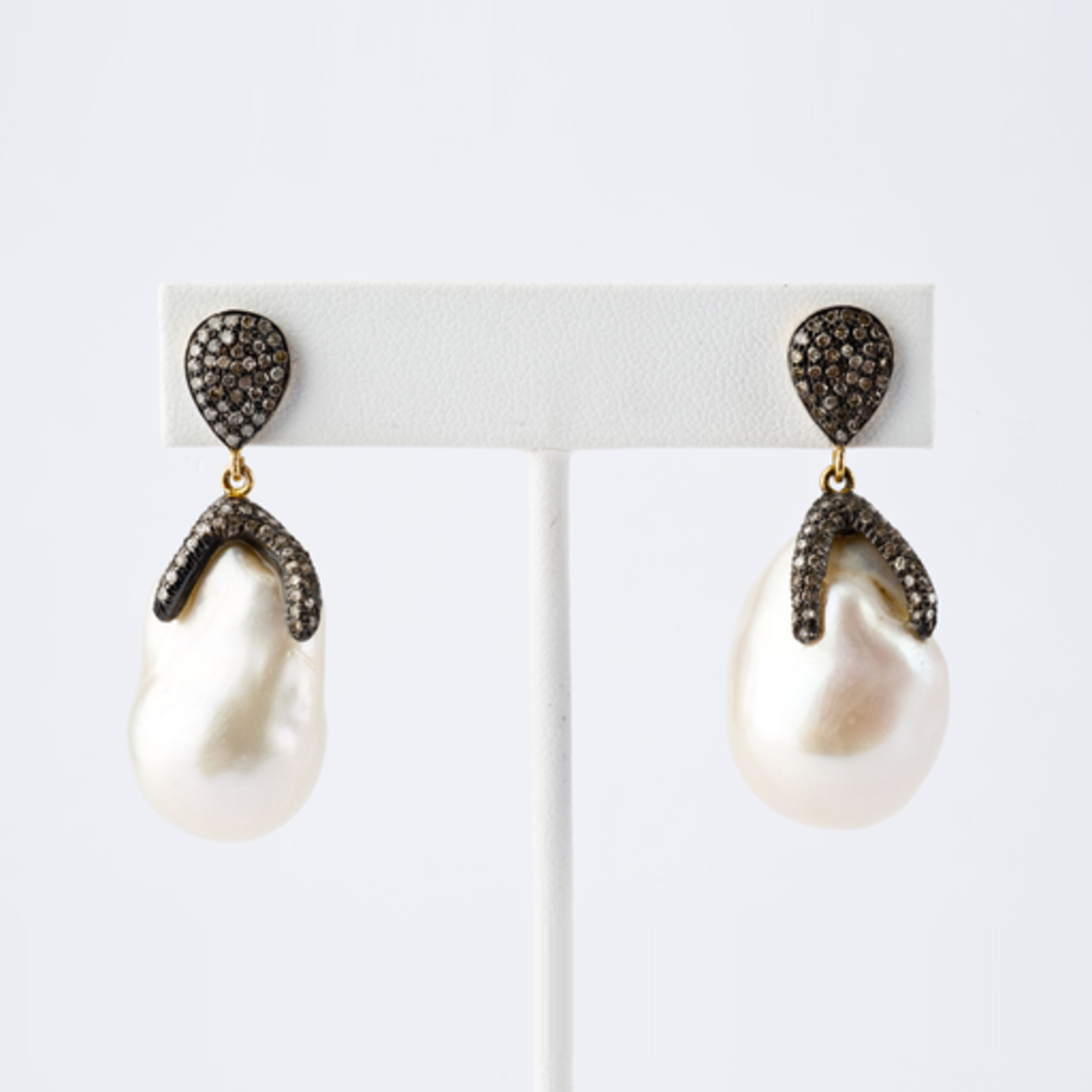 Mina Danielle Baroque Pearl & Diamond Earrings