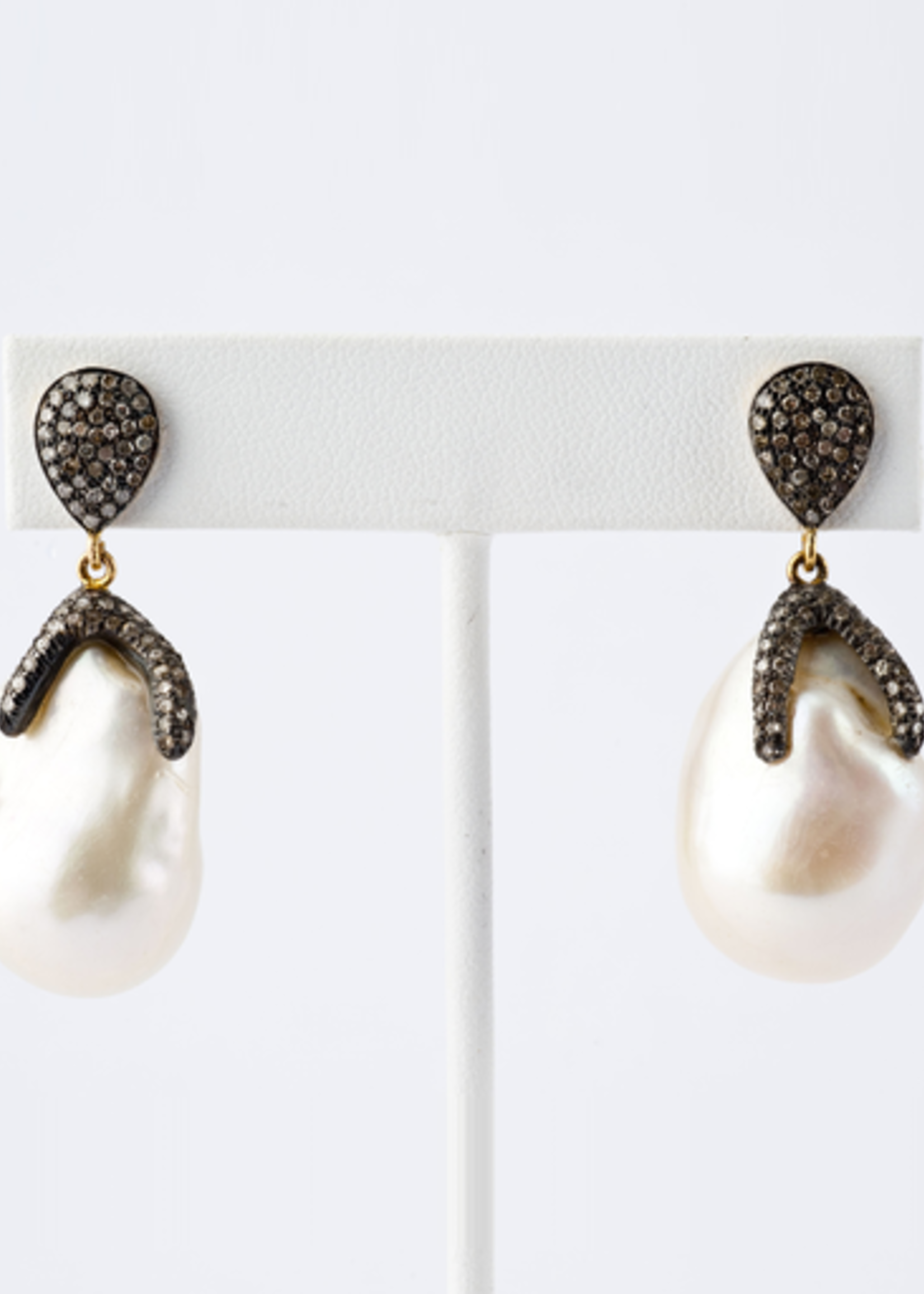 Mina Danielle Baroque Pearl & Diamond Earrings