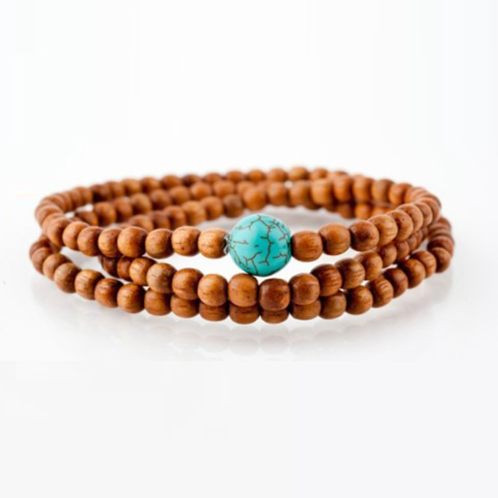 Mina Danielle Light Brown Wrap with Turquoise Bead