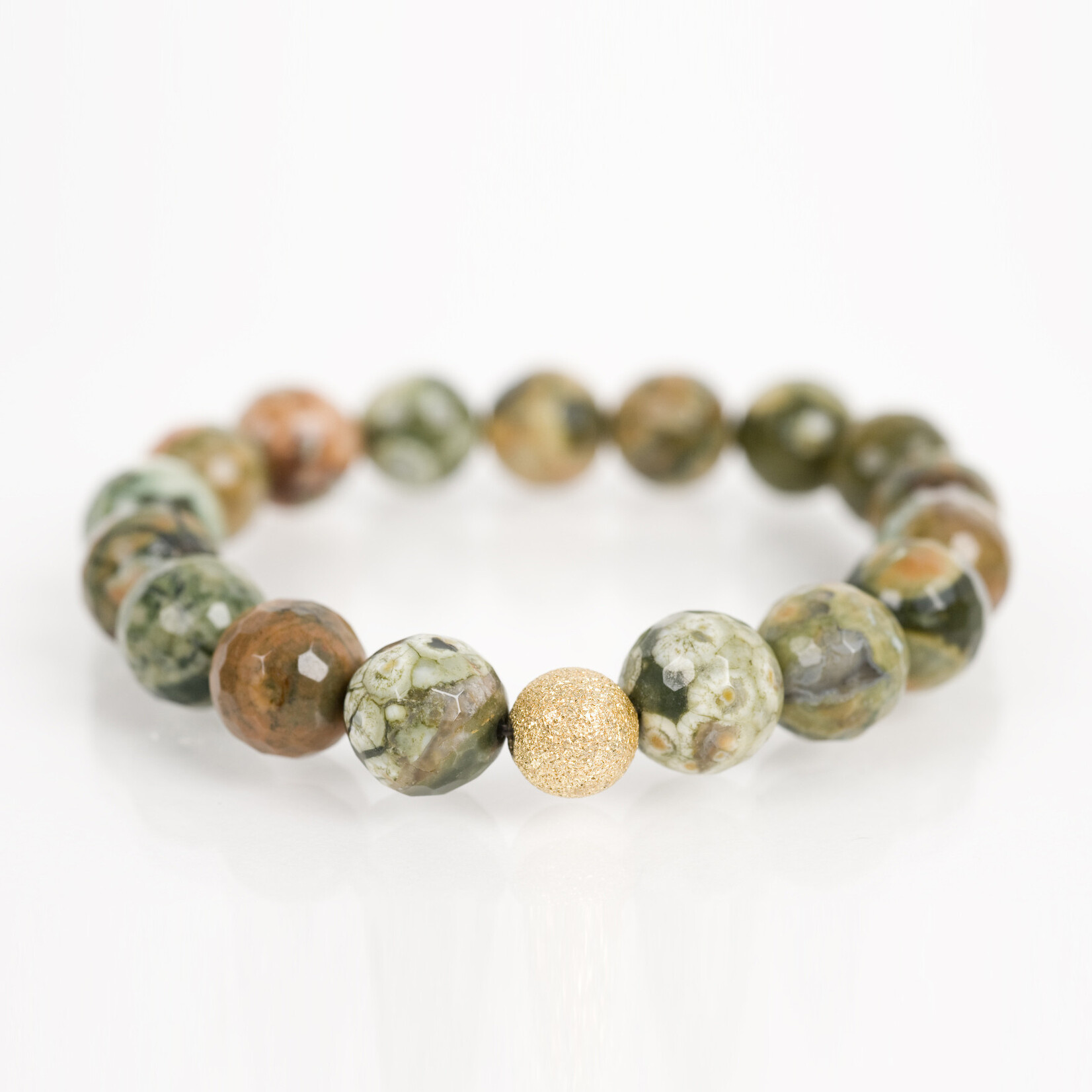 Mina Danielle Moss Agate with Gold Stardust