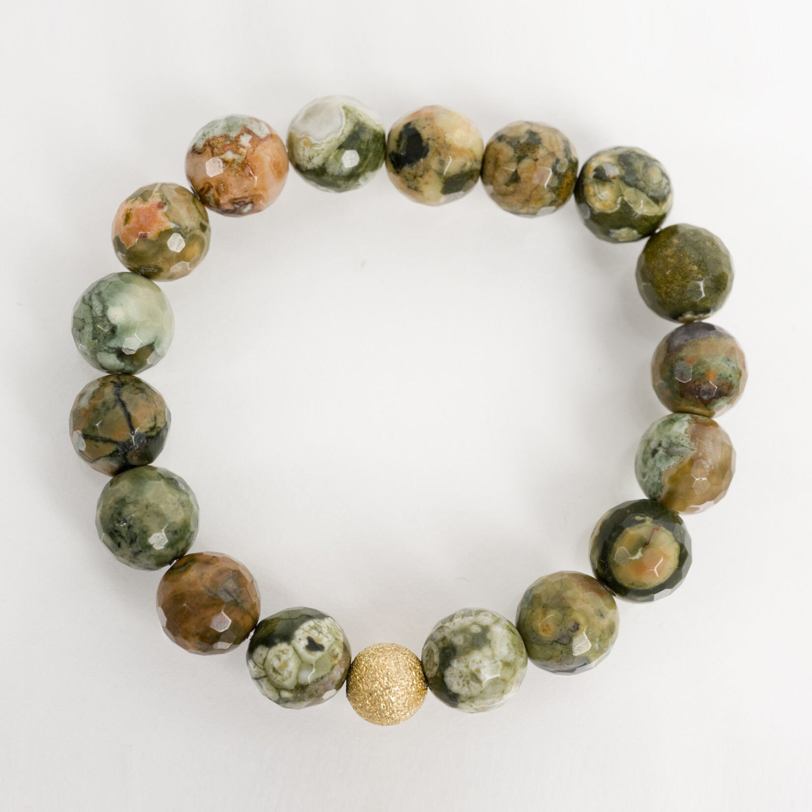 Mina Danielle Moss Agate with Gold Stardust