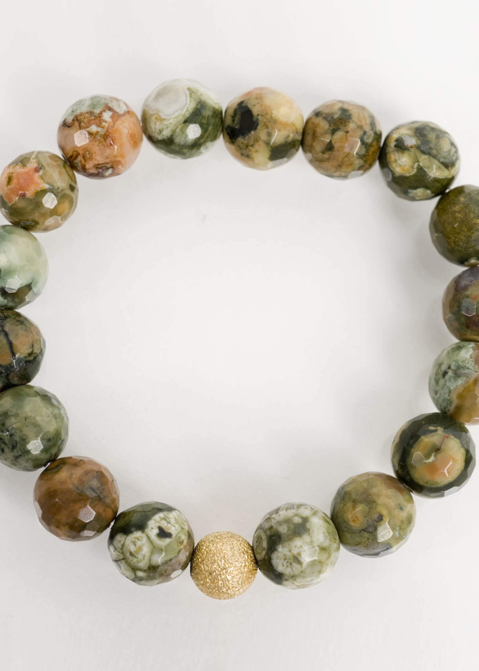 Mina Danielle Moss Agate with Gold Stardust