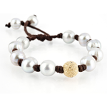 Mina Danielle Gray Pearls with Large Gold Stardust