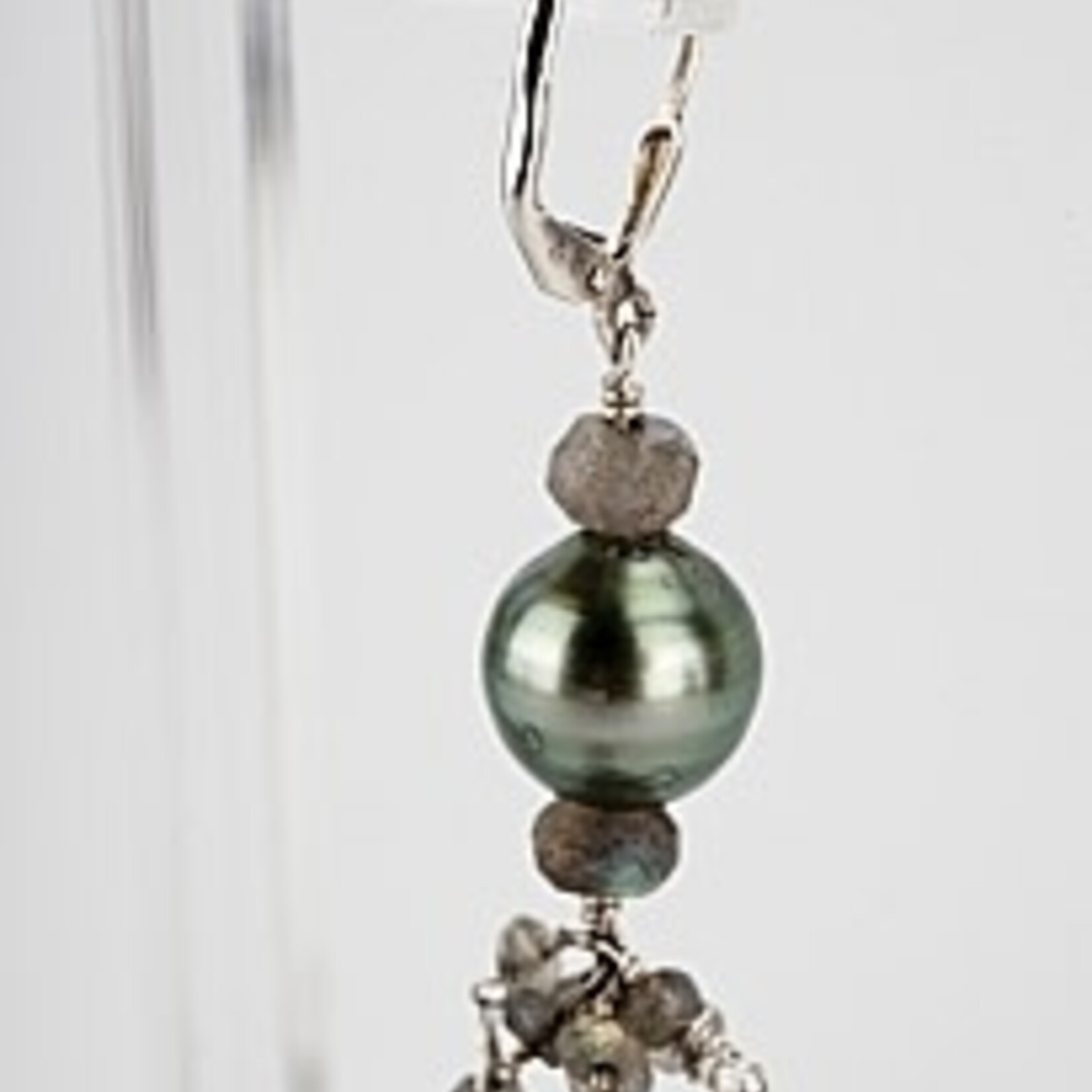 Mina Danielle Labradorite and Tahitian Pearl Tassel Earrings