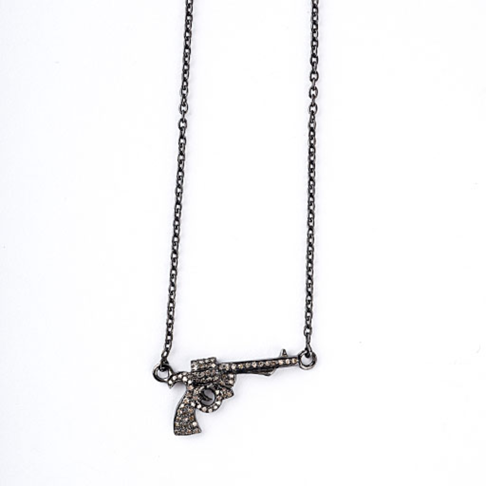 Mina Danielle Diamond Gun on Oxidized Chain