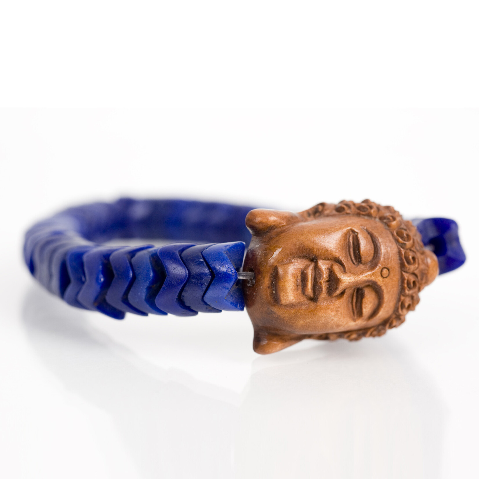Mina Danielle African Snake Vertebrae with Wooden Buddha