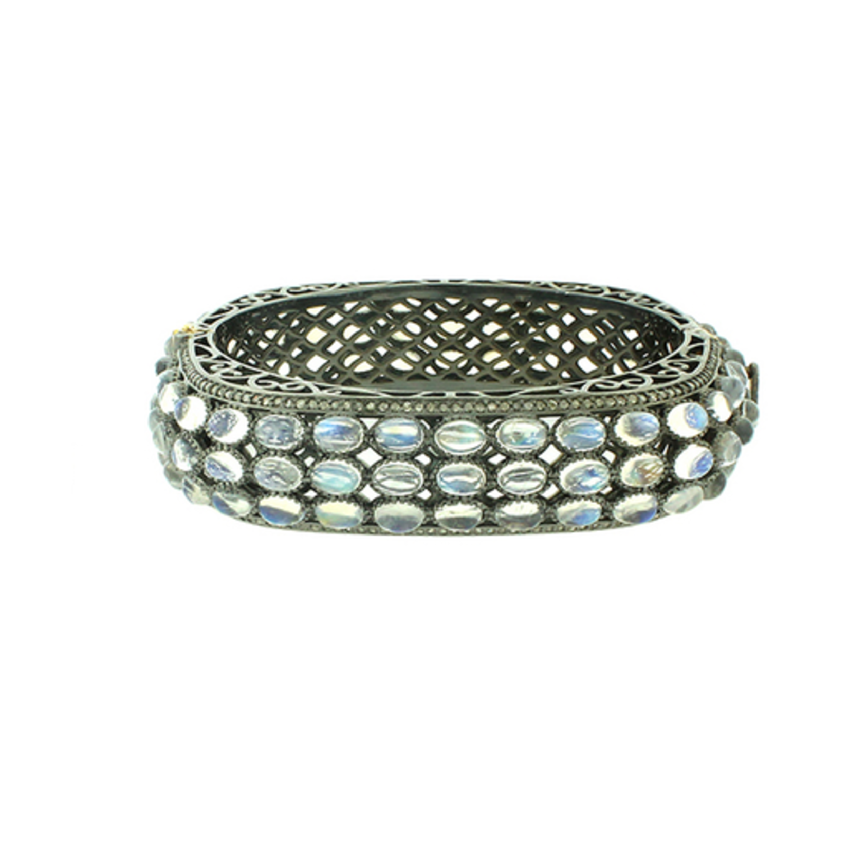 Mina Danielle Moonstone and Diamond Bangle Bracelet