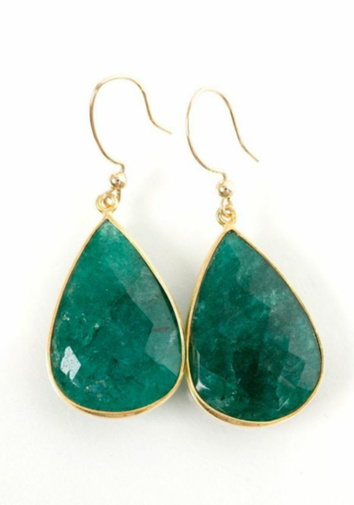 Mina Danielle Large Emerald Teardrop Earrings Mina Danielle Jewelry
