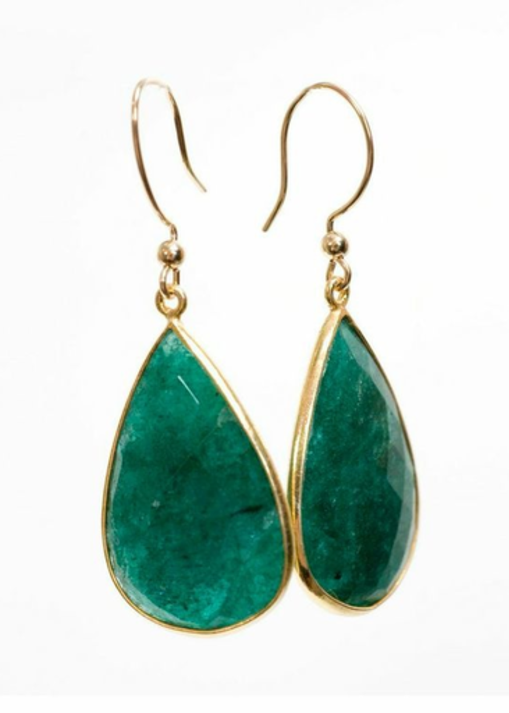 Mina Danielle Large Emerald Teardrop Earrings