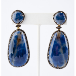 Mina Danielle Large Oval Sapphire and Diamond Earrings