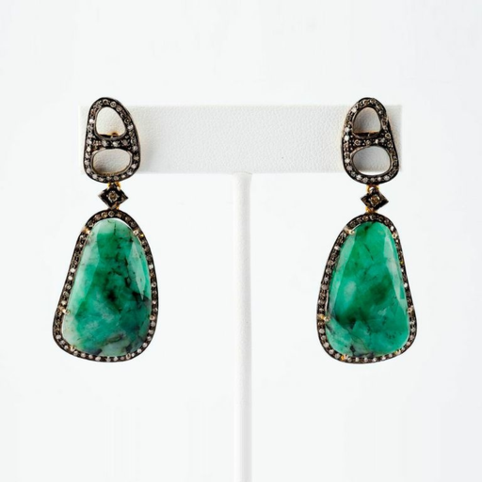 Mina Danielle Emerald & Diamond Earrings