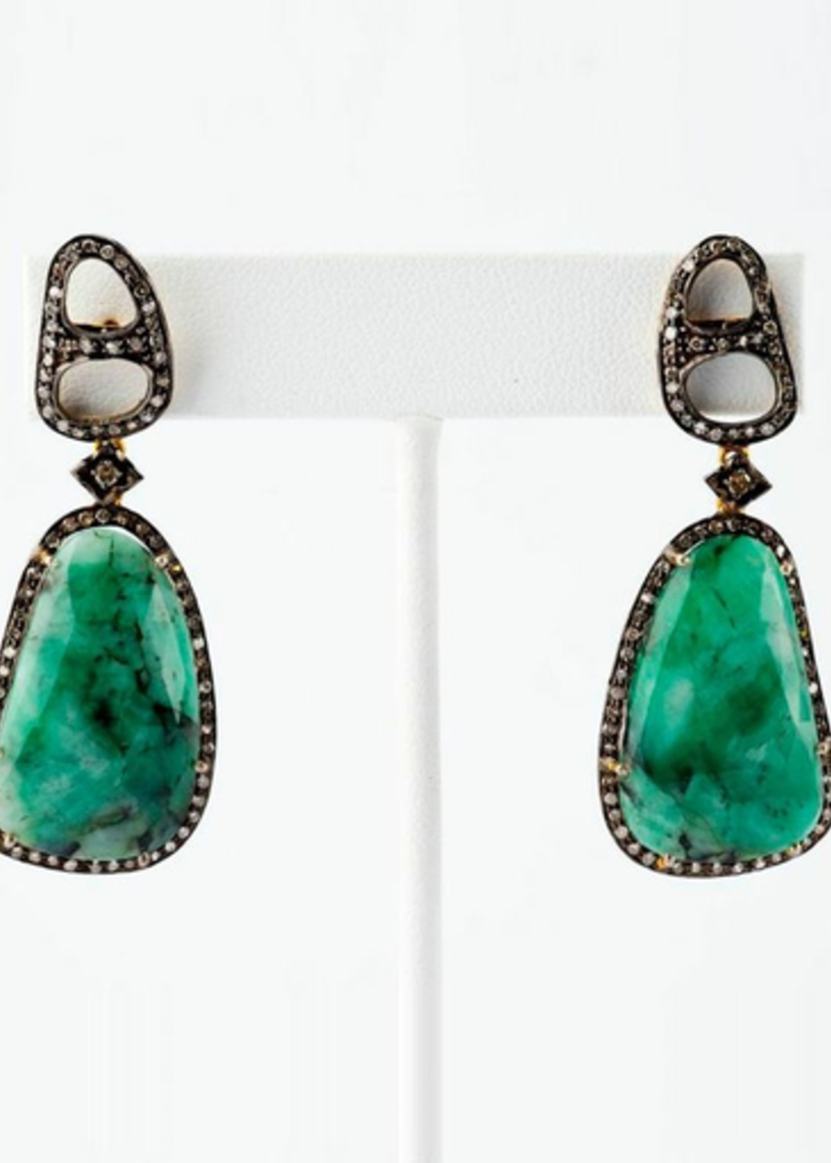 Mina Danielle Emerald and Diamond Earrings